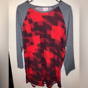 Red, Black, & Gray Lularoe Randy Shirt
